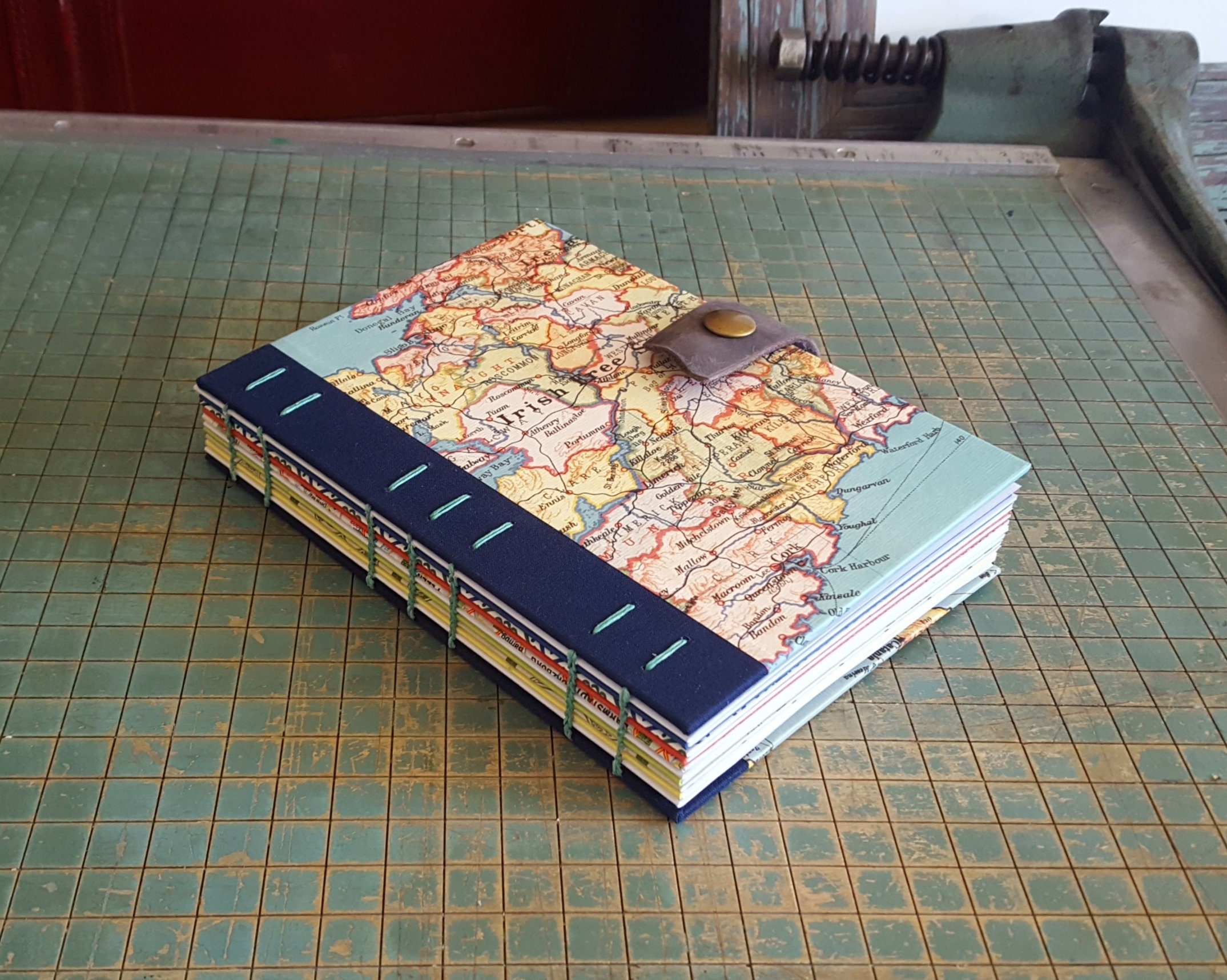 British Isles Travel Scrapbook, Honeymoon or Wedding Journal, England Scotland Ireland Wales Senior Trip Sketchbook, Adventure Diary, Coptic