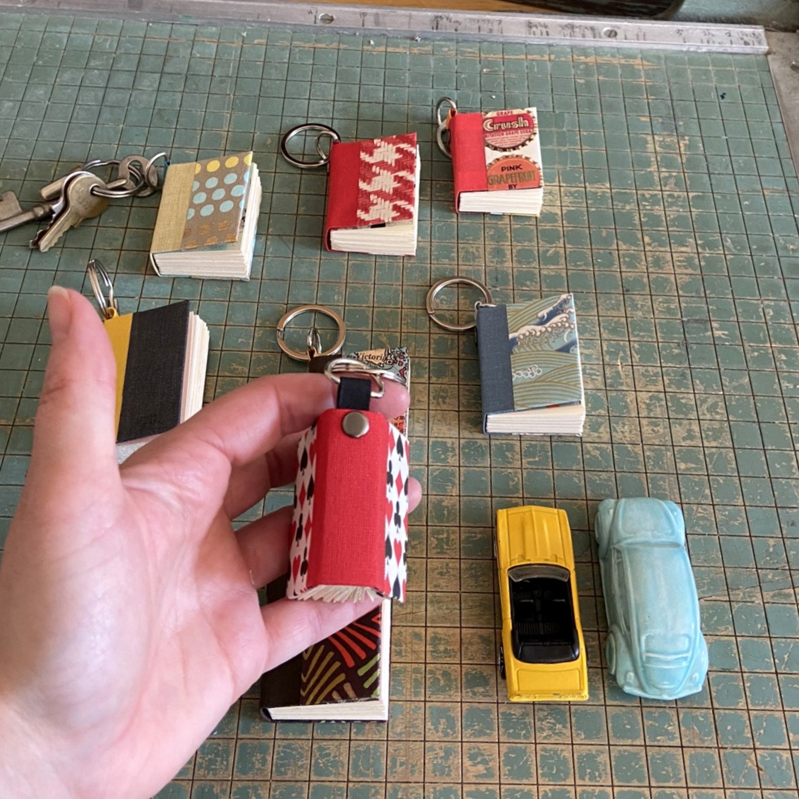 Mini Book Keychain Book Lover Key Ring Tiny Blank Book Book Etsy