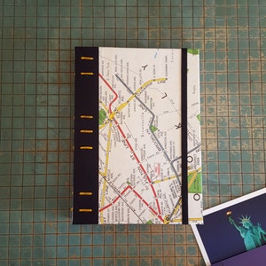Scrapbooking de voyage, carte du métro de New York, carnet de lune de miel ou de mariage carnet de croquis de voyage NYC, carnet d'aventures des 5 quartiers, album photo copte