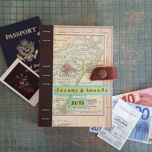 Italy Travel Scrapbook, Honeymoon or Wedding Journal, Senior Trip Sketchbook, Adventure Diary, Coptic Photo Album, Wedding Gift, Graduation image 6