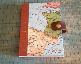 Europe Map Travel Scrapbook, Honeymoon Wedding Journal, Senior Trip Sketchbook, European Adventure Diary, Coptic Photo Album, Wedding Gift