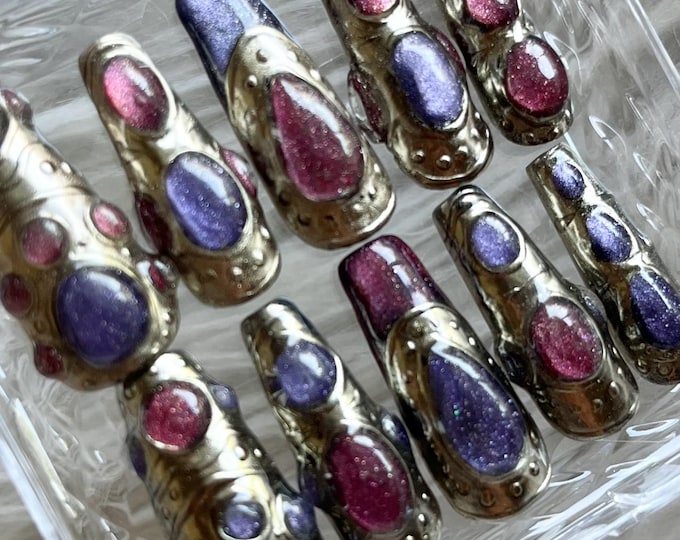 Joan of Arc Armour Gel X Hand-Painted Press On Nails