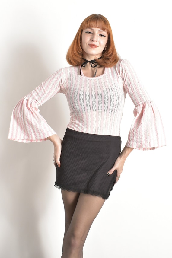 Vintage 1960s Bodysuit 60s Danskin Striped Flare Sl Gem