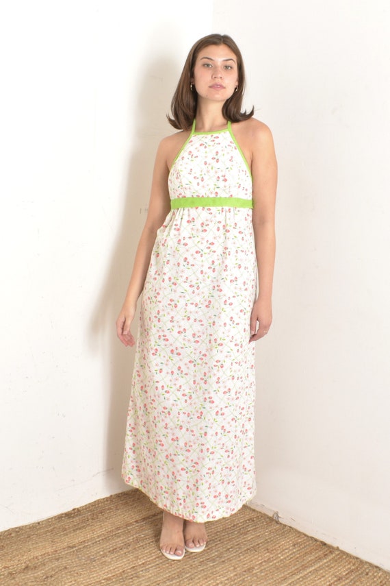 Vintage 1970s Dress / 70s Strawberry Print Maxi D… - image 5