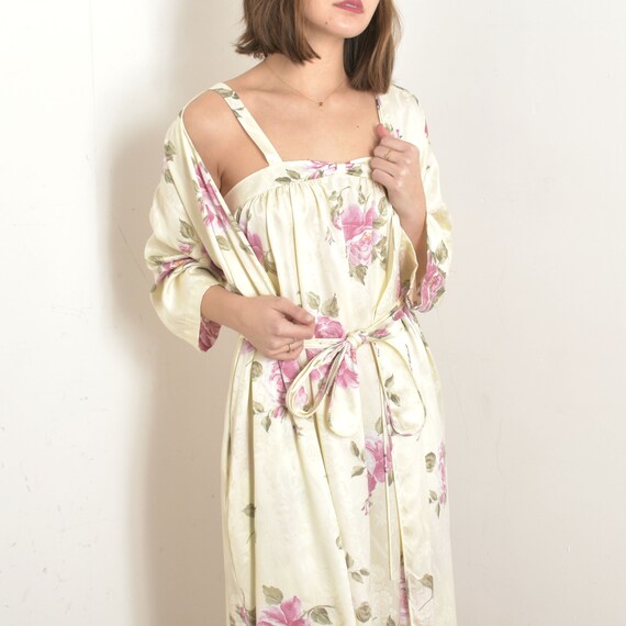 Vintage 1980s Lingerie / 80s Mary McFadden Rose Pr