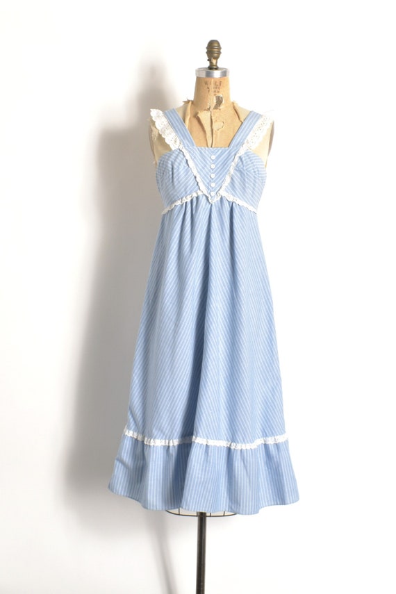 Vintage 1970s Dress / 70s Jody T Striped Cotton S… - image 2