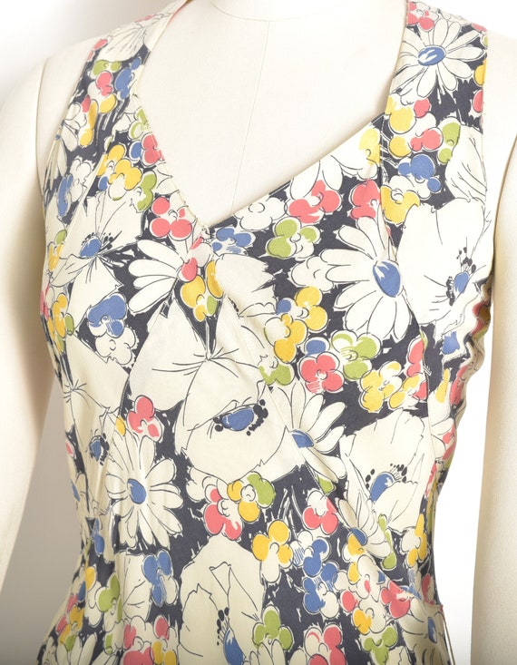 Vintage 1930s Dress / 30s Bias Floral Rayon Gown … - image 4