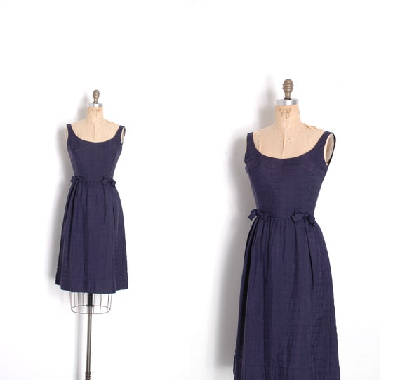 navy blue 50s dress