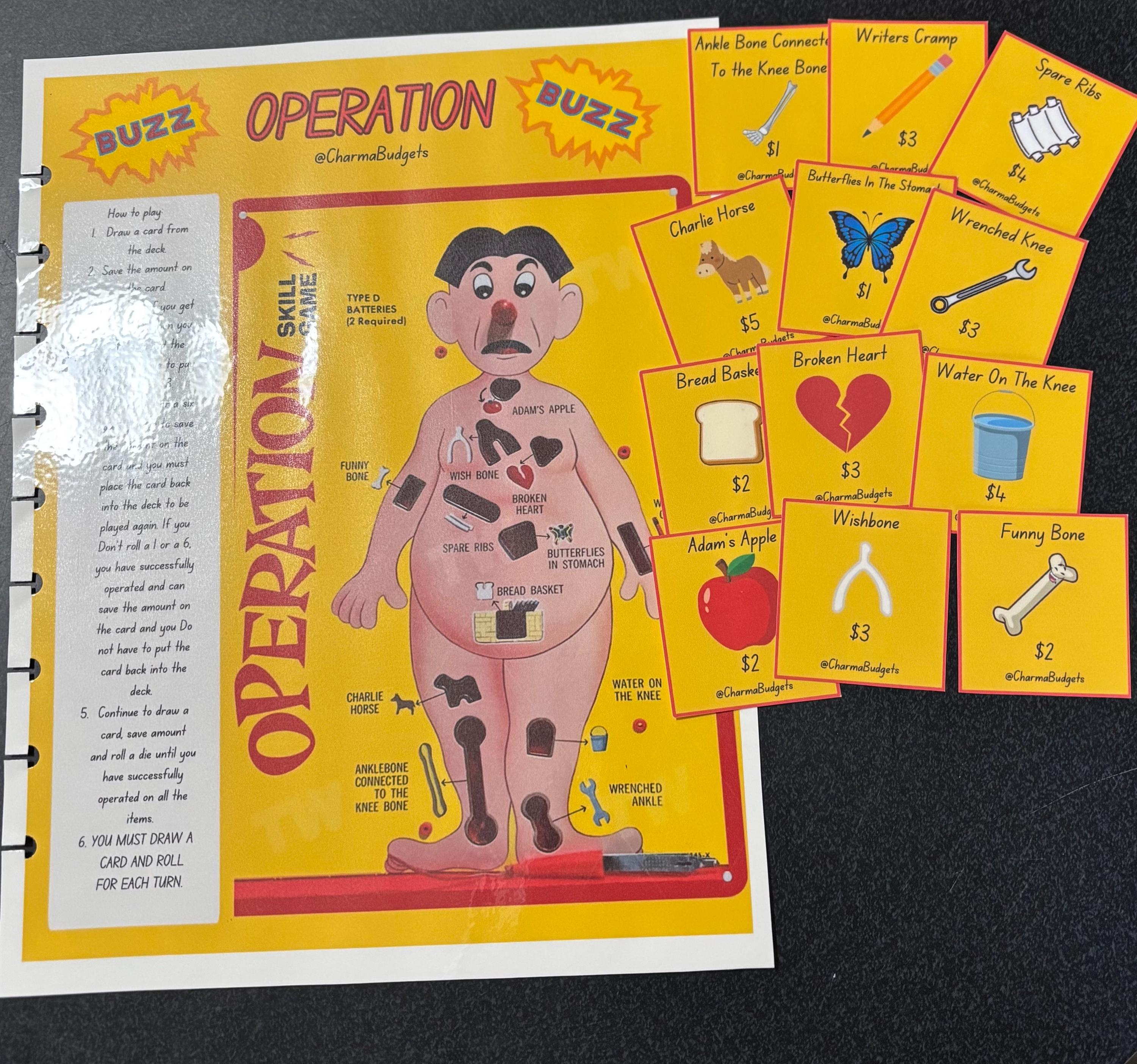 printable operation game pieces - etsy