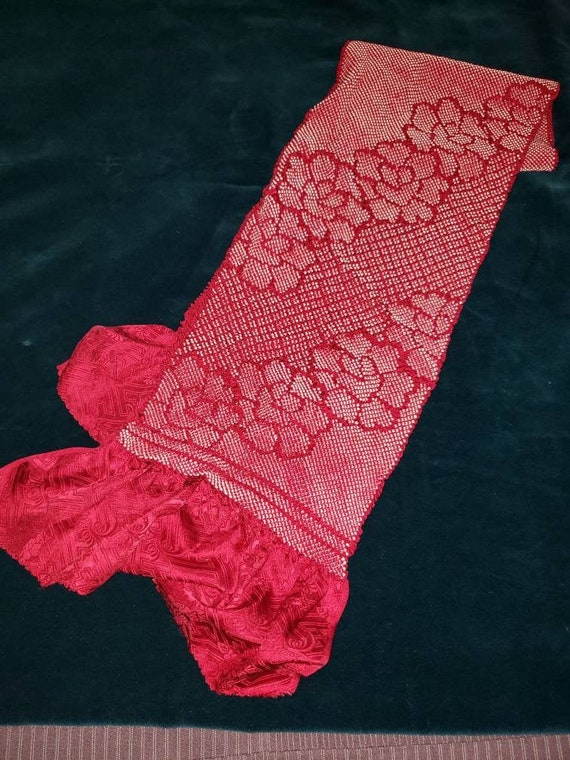 DARK Red VINTAGE Obiage Scarf-3 Head Scarf