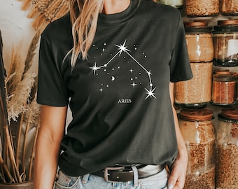 Ram sterrenbeeld shirt sterrenbeeld T-shirt astrologisch teken sterrenkaart grafisch T-shirt astrologie cadeau