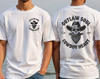 Outlaw Cowboy Heart Graphic T-shirt: Vintage westernstil