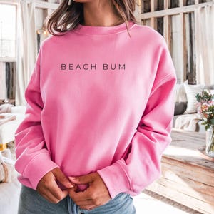 Beach Bum Sweatshirt: Women&#39;s Coastal Loungewear Crewneck