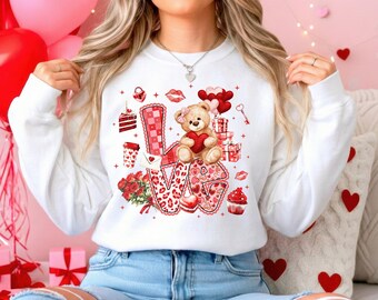 Teddy Bear Valentine Sweatshirt | Cozy Love Crewneck