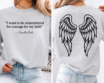 Memorial Angel Wings Crewneck | Tribute Sweatshirt