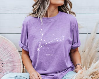 Pisces Constellation Shirt: Comfort Colors Astrology Tee