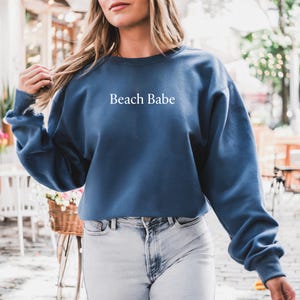 Beach Babe Sweatshirt: Women&#39;s Coastal Crewneck Pullover