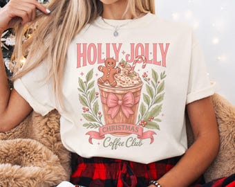 Camiseta retro navideña para amantes del café