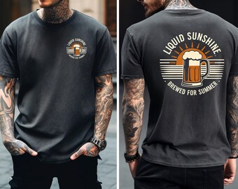 Flüssiges Sonnenschein Bier Shirt : Lustiges Männer Sommer BBQ T-Shirt