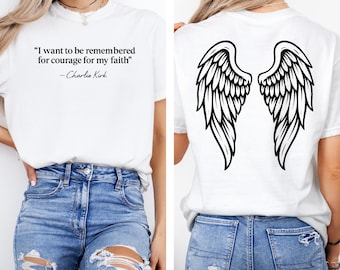 Memorial Patriot Shirt | Angel Wings Tribute Tee | In Loving Memory Graphic