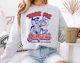 Retro Baseball Sweatshirt | Take Me Out to the Ballgame | Vintage Game Day Crewneck