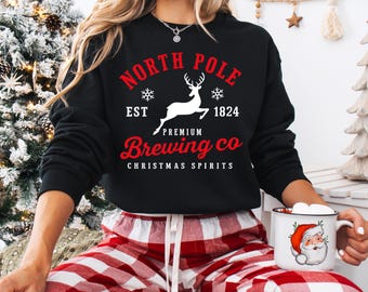 Retro Xmas Brewing Crewneck | Christmas Gift Sweatshirt