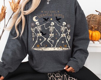 Sweatshirt: Wilde Knochen, tanzende Skelette - Gildan 18000