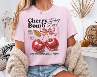 Cherry Valentine Shirt | Coquette Cherry Bow Tee