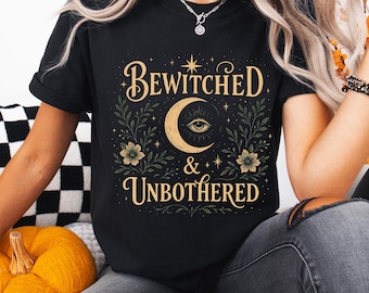 Bewitched & Unbothered Halloween Shirt: Boho Witchy Comfort Colors Tee