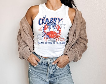 Als Crabby-tanktop | Funny Crab Beach-tanktop | Zomertanktop kust