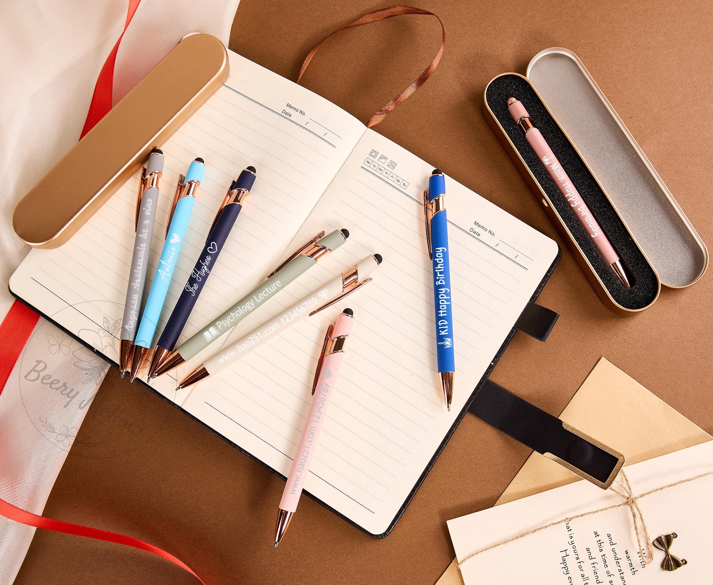 Personalized Soft Touch Stylus Pen, Custom Name Engraved Ballpoint Pen ...