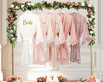 Bridal Getting Ready Robe, Bridesmaid Robes for Bridal Party, Matching Flower Girl Robe