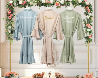 Batas de novia para boda, batas de satén personalizadas para dama de honor, regalo de propuesta de dama de honor
