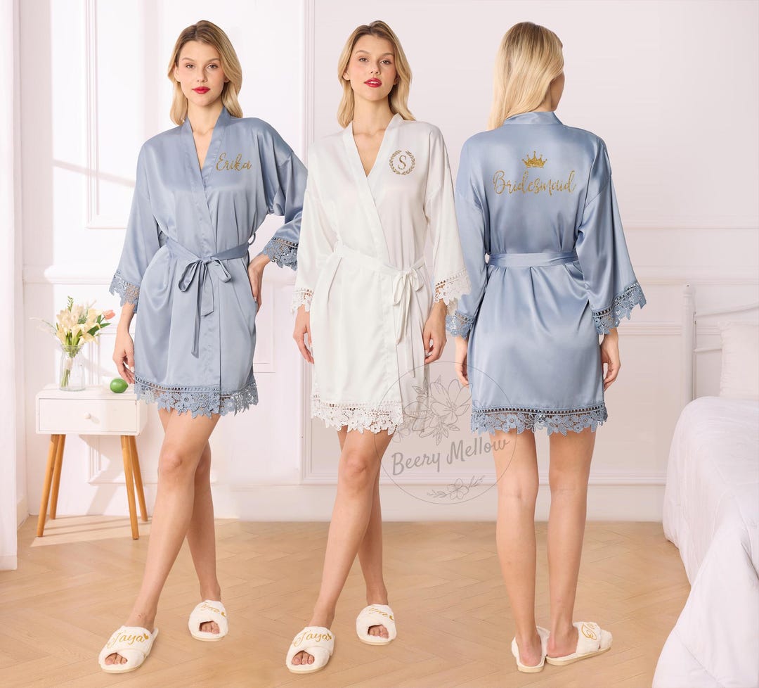 Various Event Robe Matching Lace Bridal Party Robes, Personalized Bridesmaid Wedding ...