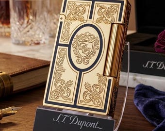 Luxus Gold & Marineblau Lighte 1872 Edition Premium Feuerzeug, Elegantes Gasfeuerzeug für Männer Klassisches Geschenk für ihn, hochwertiges inspiriertes Design