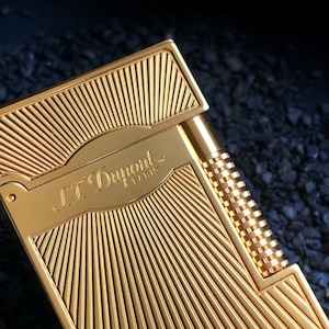 S.T. Dupont Ligne 2 Gold Luxury Lighter – Vintage Collectible Gas Lighter – French Craftsmanship - ST Dupont Classic Lighter