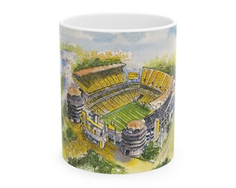 Taza de cerámica del estadio de fútbol de los Pittsburgh Steelers, taza de café de 11 oz o 15 oz para fanáticos del fútbol.