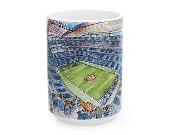 Taza de cerámica del estadio de los Dallas Cowboys, ideal para aficionados al fútbol americano de Texas