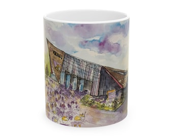 Taza de café con el estadio de los Vikings: regalo para fanáticos de la NFL, ideal para el día del partido
