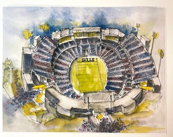 Buffalo Bills Stadium Watercolor Print: Highmark Stadium, Football Fan Art