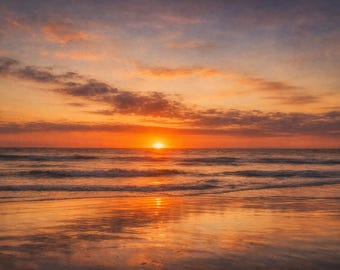 Ocean Sunrise Waves – Coastal Beach Wall Art Photography Print