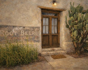 Fine Art Print Southwest Barrio Storefront - Patterns of Age in Rustic Light