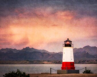 Lighthouse Wall Art – Dawn Coastal Landscape Print – Fine Art Nautical Photography Decor
