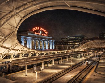 Union Station Wall Art – Night Cityscape Photography – Modern Architecture Print