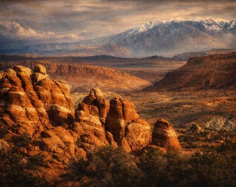 Arches National Park Wall Art – Utah Red Rock Landscape Photography Print, Desert Southwest Decor