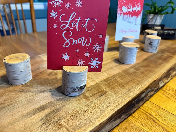 Birch Place Card Holders: Rustic Wedding Decor, Set of 10