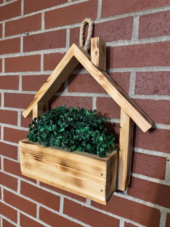 House shaped wall planter cedar or fir herbs flowers