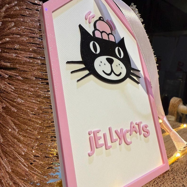 Jellycat sign pink close up