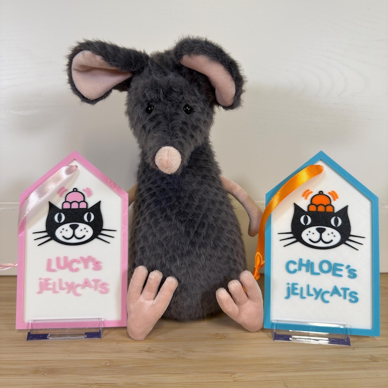 Jellycat signs 15cm examples with Laclan Sad Rat for scale