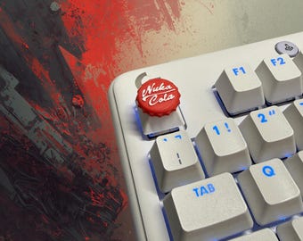 Nuka Cola Key Cap, Fallout style Custom Keyboard Key White/Black